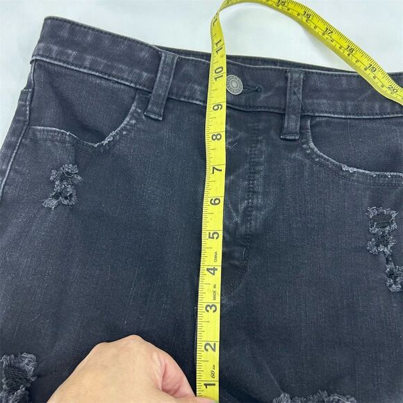 American Eagle Women's High Rise Jegging Jeans Size 4 Black Distressed - Picture 9 of 10